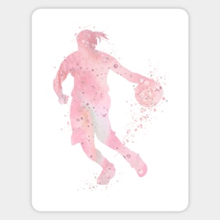 Basketball Dribble Sport Girl Watercolor Sticker